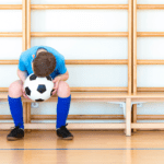 anxious soccer player boy
