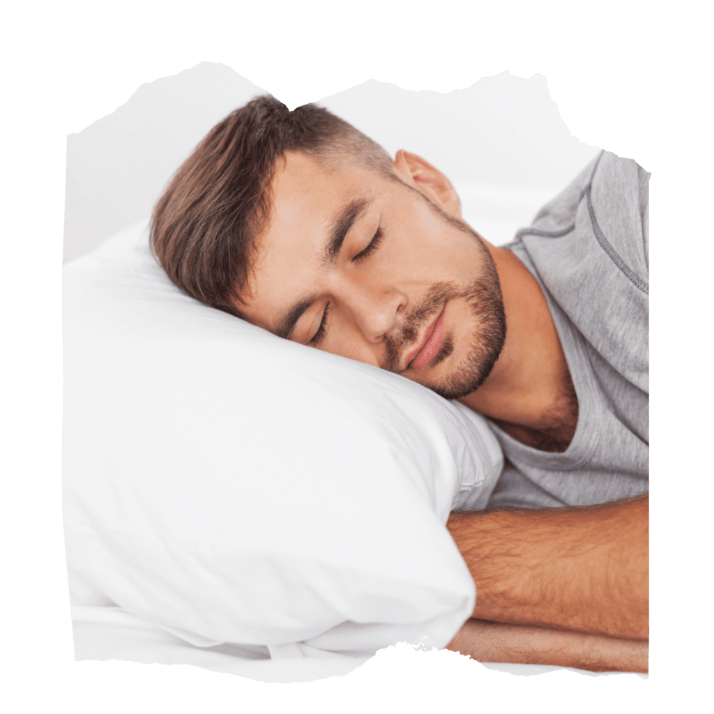 Male sleeping on pillow