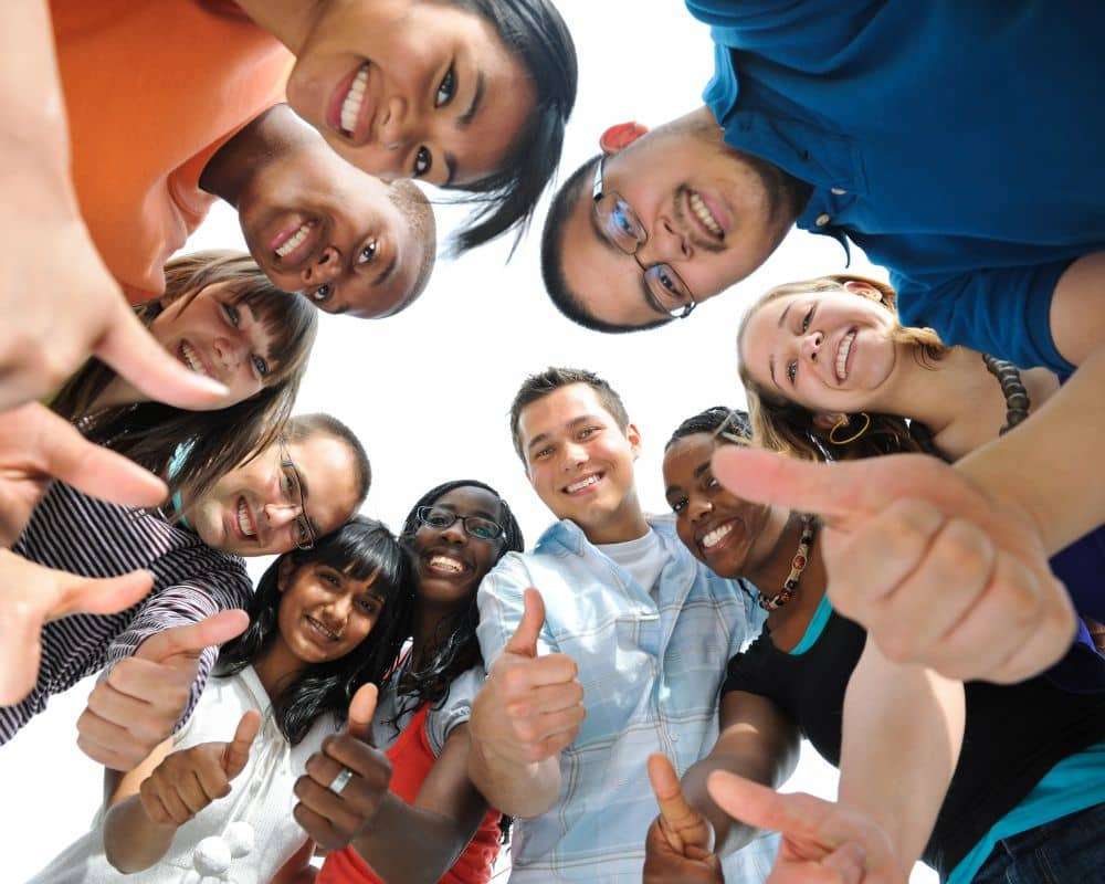 diverse happy people